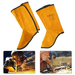 Cowhide Leather Anti-scalding Work Safety Apron Welder Apron Welding Protection Wear-resistant Welding Foot Guard Shoes Covers