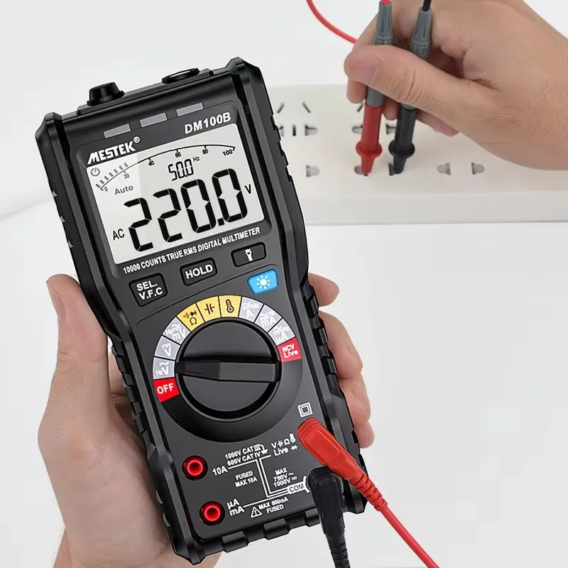 Mestek المهنية التيار المتناوب تيار مستمر DM100B التناظرية المتعدد NCV رقمي متعدد صحيح RMS NCV كشف المهنية صحيح المتعدد