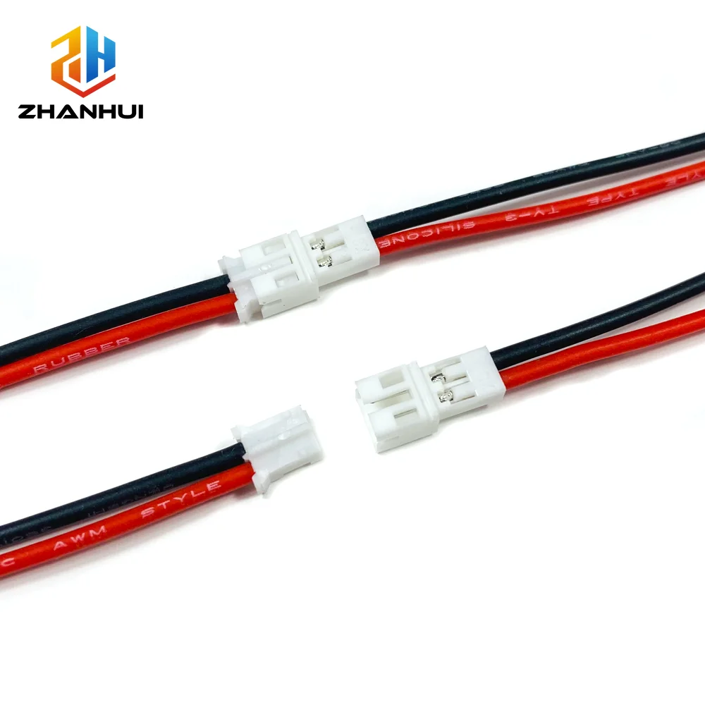5-50 Paar JST PH2.0 2-Pin Stecker-Buchse Vorkabelgebundener Verbinder 2,0mm Abstand Mikrostecker mit 10CM 22AWG Weichem Silikondraht – Detail 3