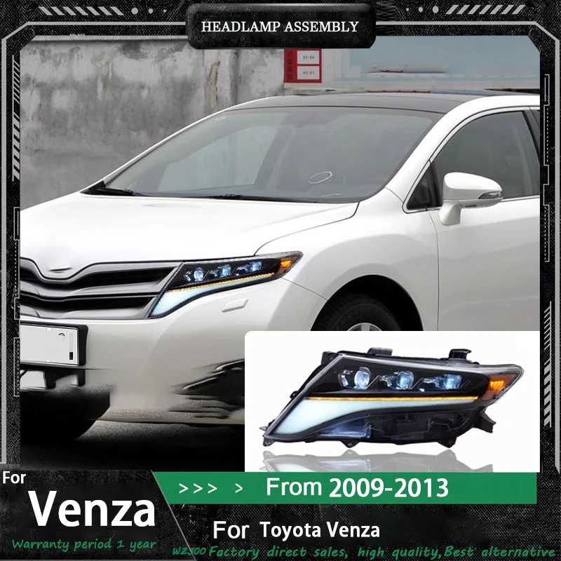 Auto Headlights For Toyota Venza 2009-2013 Xenon Front Lamp LED Bulbs DRL Upgrade Head Light Projector Lens Car Accessories