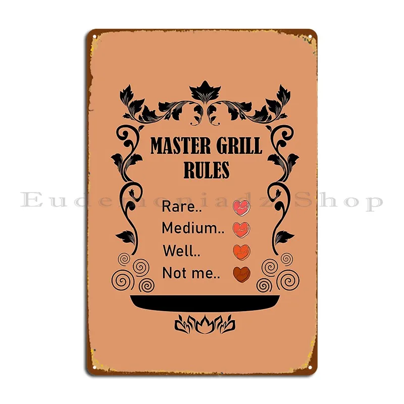 master grill rules Metal Sign Retro Decoration Wall Decor Designs Vintage Tin Sign Poster