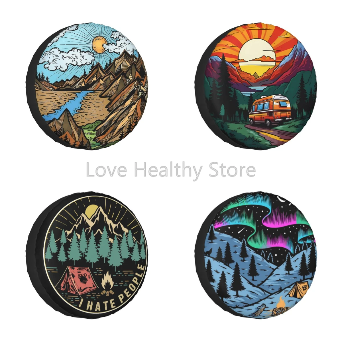 

Mountain Is Calling Spare Tire Cover Waterproof Foldable Wheel Protector Universal for Trailer Rv SUV Jeep Fit 14 15 16 17 Inch