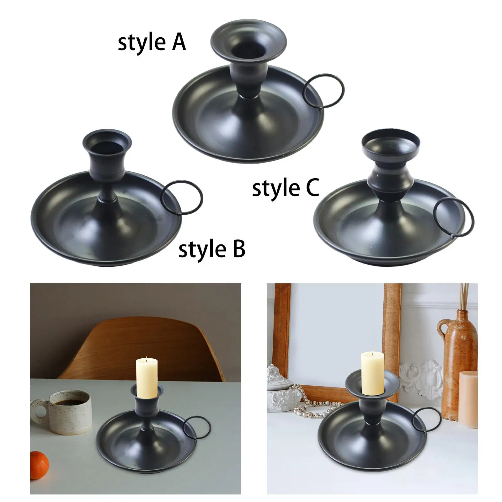 Taper Metal Candle Holder Decorative Candlestick Holder Metal Creative Decorative Candles Candlestick for Desktop Fireplace