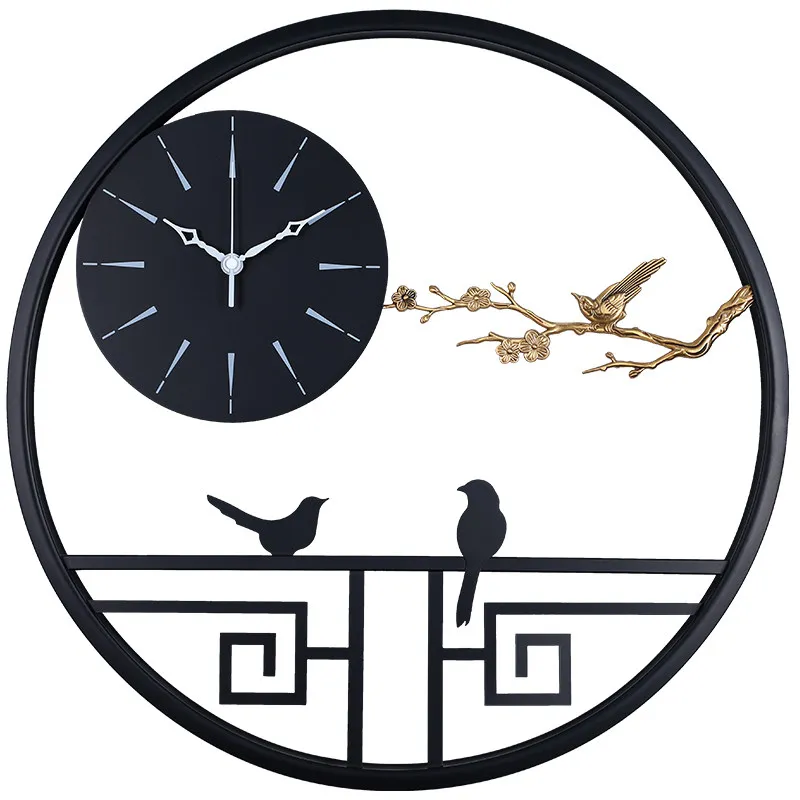 

Настенные часы для гостиной, модный декор для дома, новые китайские часы, стильные, без сверления, креативные, современные часы.