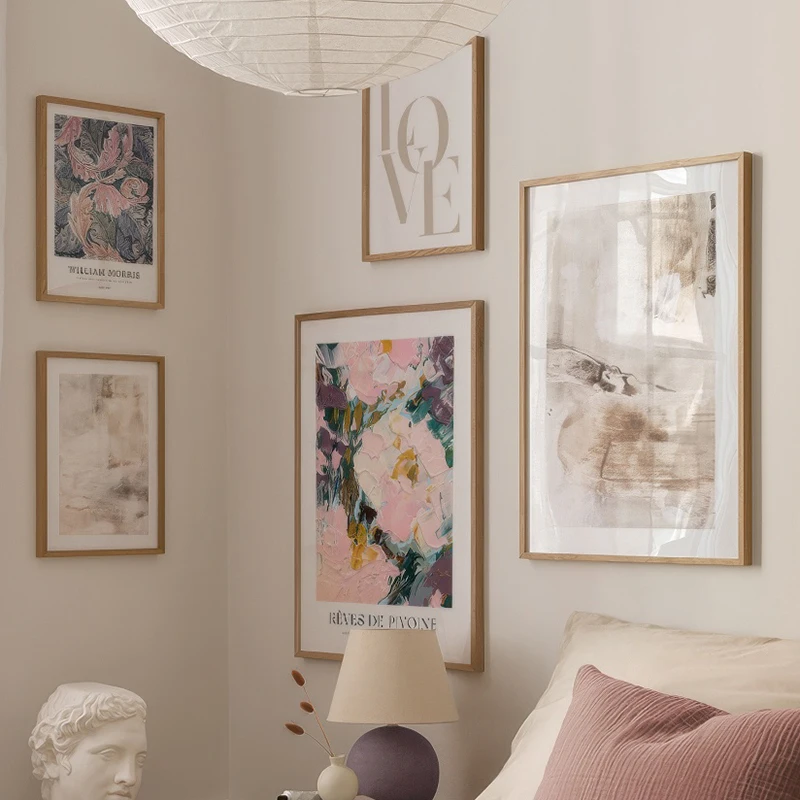 

Peony Love Beige Painting Flower Art Print Canvas Poster Room William Morris-Botanical Decor Picture Abstract Color Gallery Wall