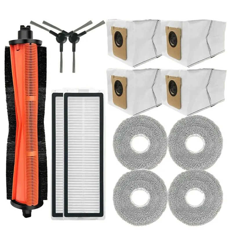 【A66I】Rouleau principal, brosse latérale, chiffon de nettoyage, sac à poussière, filtre HEPA, accessoires de remplacement pour aspirateur Mijia M40S OV31CN