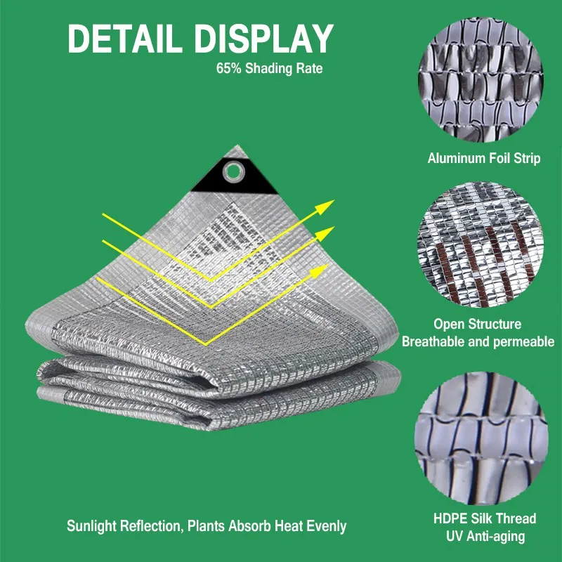 55–99 % Schattenrate, Aluminiumfolie, Sonnenschutznetz, Garten, Sonnenschutz, Segel, Garage, Markise, Pflanze, Sonnenschutz, Sichtschutz, Zaunnetz – Detail 12