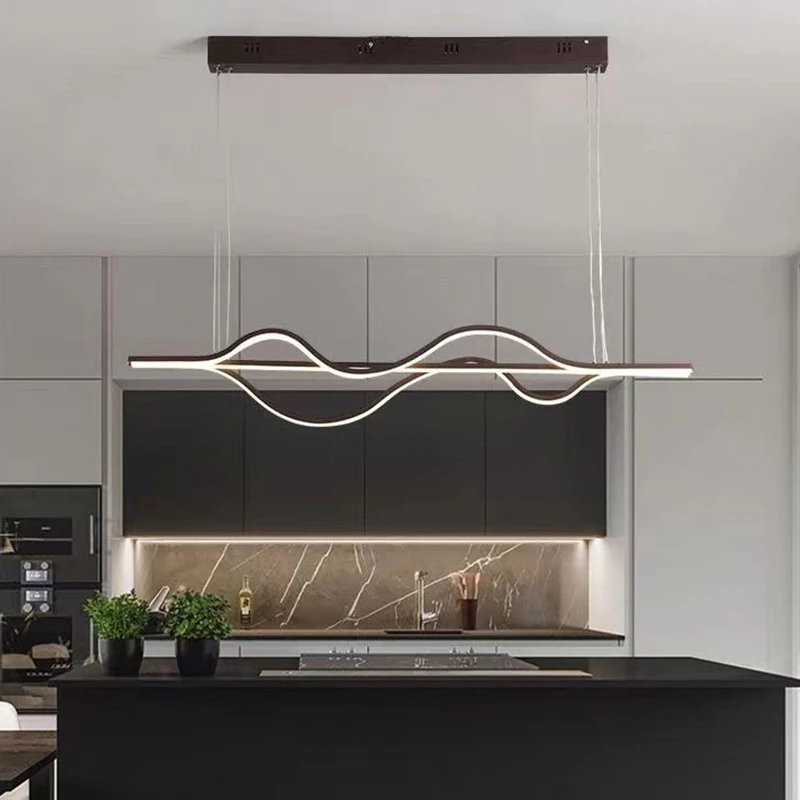 Modern LED Pendant Light with Remote Control Dimmable Hanging Fixture for Dining Room Kitchen Bar Home Minimalist Design