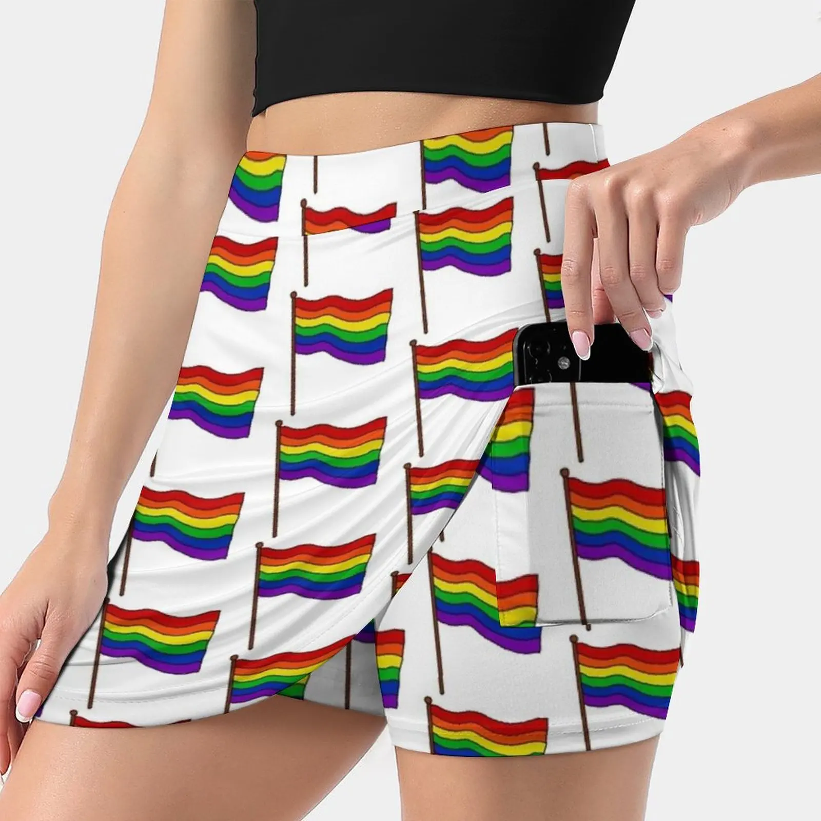 

Pride Women's skirt Sport Skort Skirt With Pocket Fashion Korean Style Skirt 4Xl Skirts Pride Flag Pride Flag Rainbow Rainbow