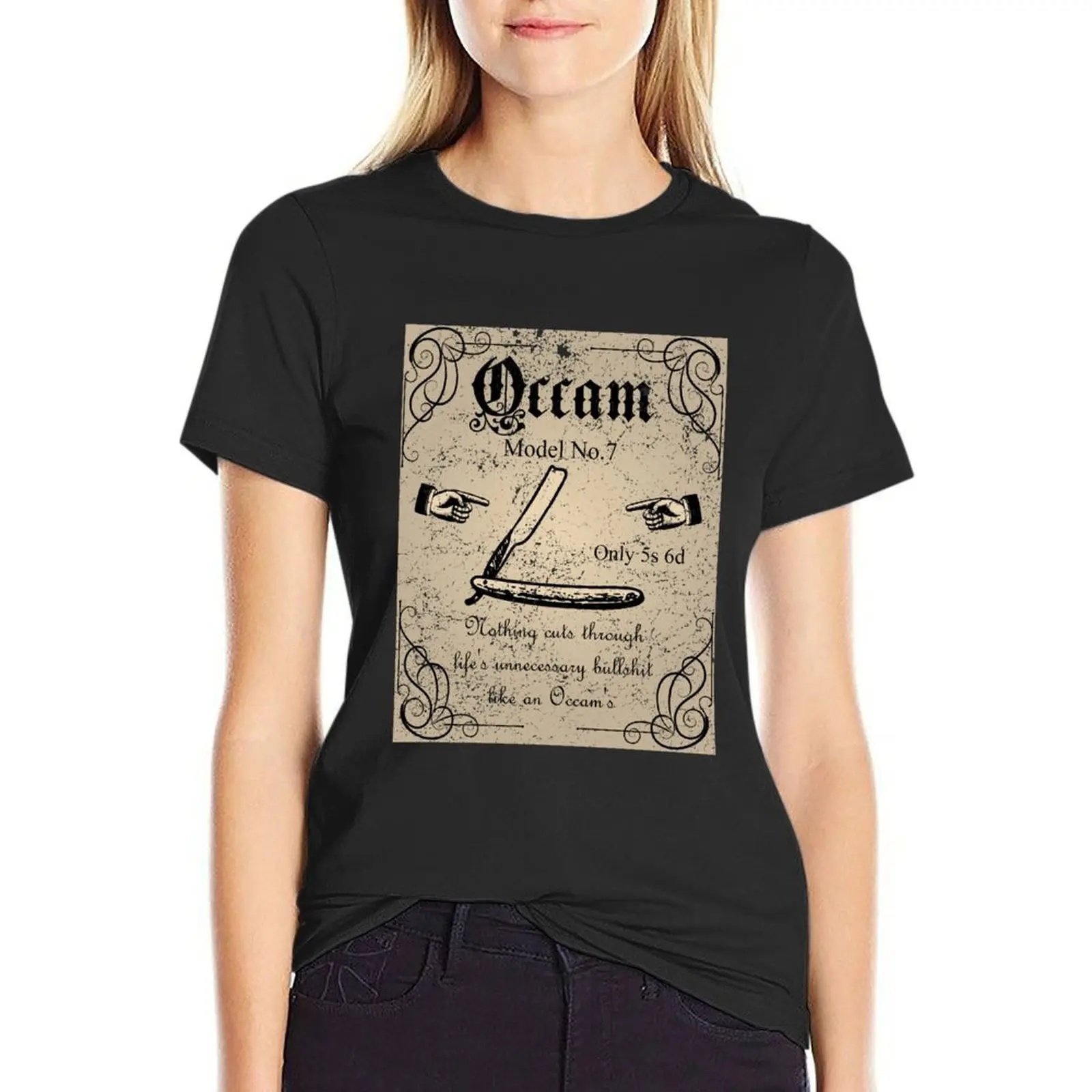 

Occam's razor cutting through the BS T-Shirt summer tops plus size tops sublime cotton t shirts Women