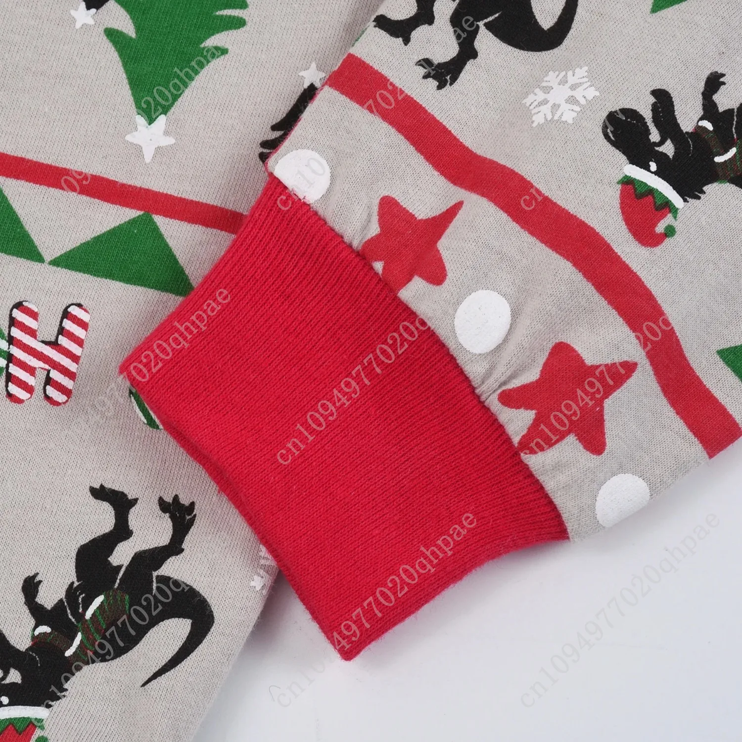 1615 set pigiama con pantaloni lunghi e maniche lunghe con motivo dinosauro natalizio ignifugo, adatto ai ragazzi dai 2 ai 9 anni