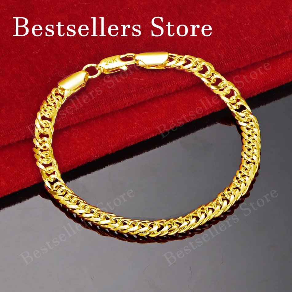 925 Sterling Silver 18K Gold Plated Exquisite Braided Chain Bracelet for Women's Fashion Wedding Jewelry