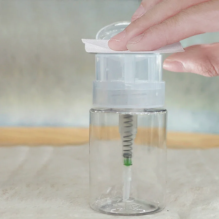 100ml com tampa imprensa garrafa bomba dispensador recarregável unha polonês removedor de maquiagem manicure recipiente mais limpo