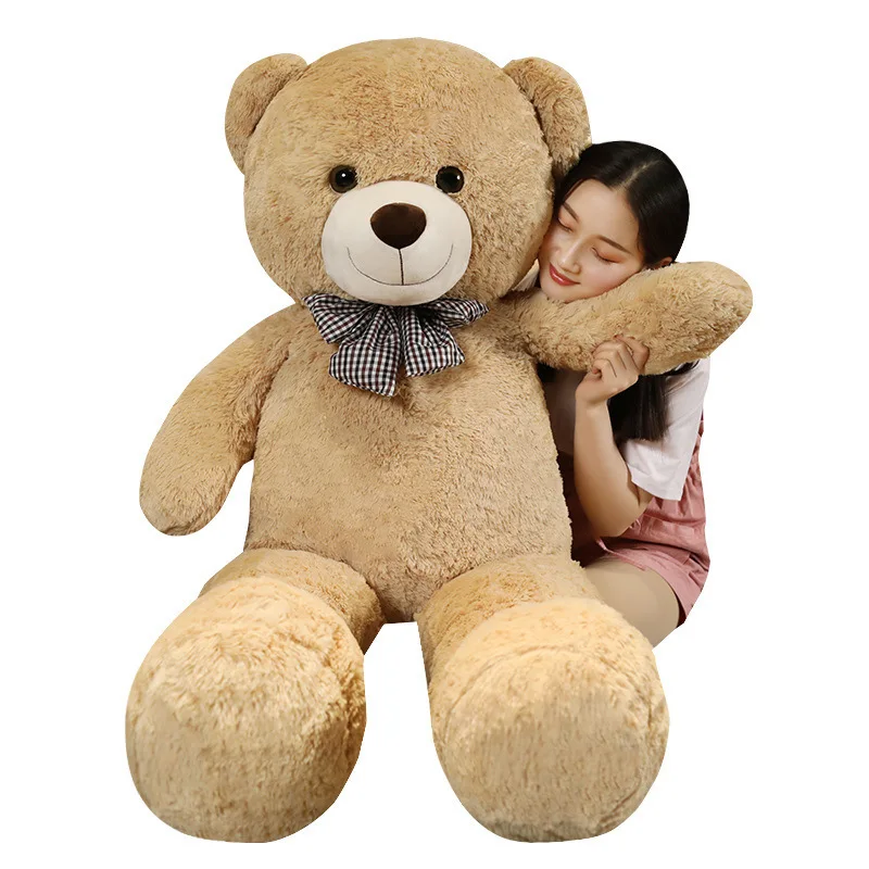 105/130cm 3 Colors Teddy Bear with Bow-knot Giant Stuffed Animals Bear Plush Toys Doll Pillow Kids Lovers Birthday Baby Gift