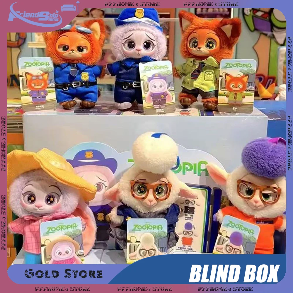 

Blind Box Crazy Zootopia Miniso Nick Judy Collection Cartoon Models Cute Anime Action Dolls Bag Pendants Home Office Decoration