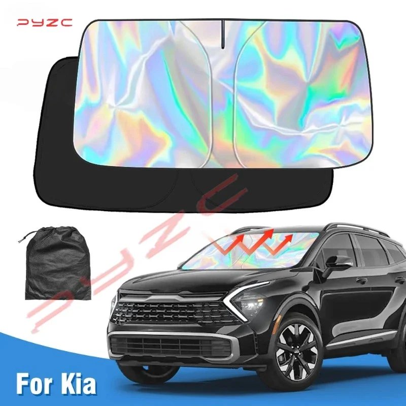 Laser Windshield Sun Shade for Kia Sportage 2017-2020 2021 2022 2023 2024 CX5 Window Sun Visor Protector Foldable Blocks UV Rays
