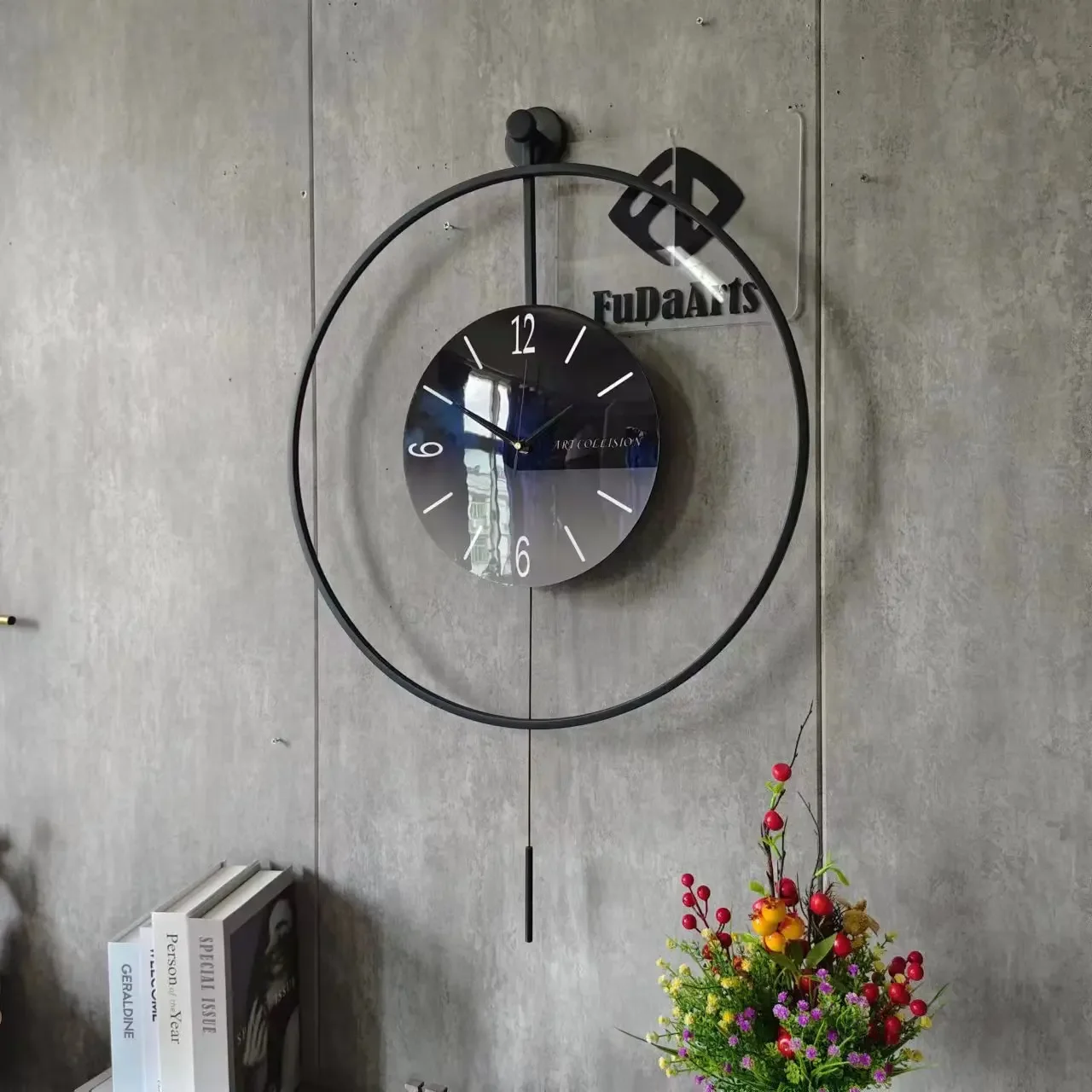 

-70*79 pendulum products 2024 Modern wall clock Metal living room dining room Bedroom hotel Simple fashion creative wall clock