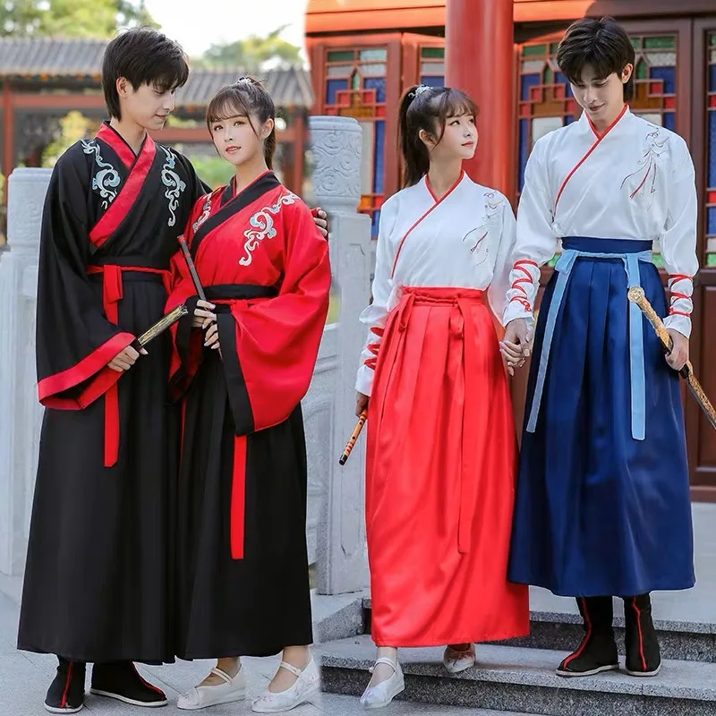 

Women Men Ancient Traditional Hanfu Embroidery Kimono Party Haori Performance Dancewear Outfit Oriental Swordsman Outfits