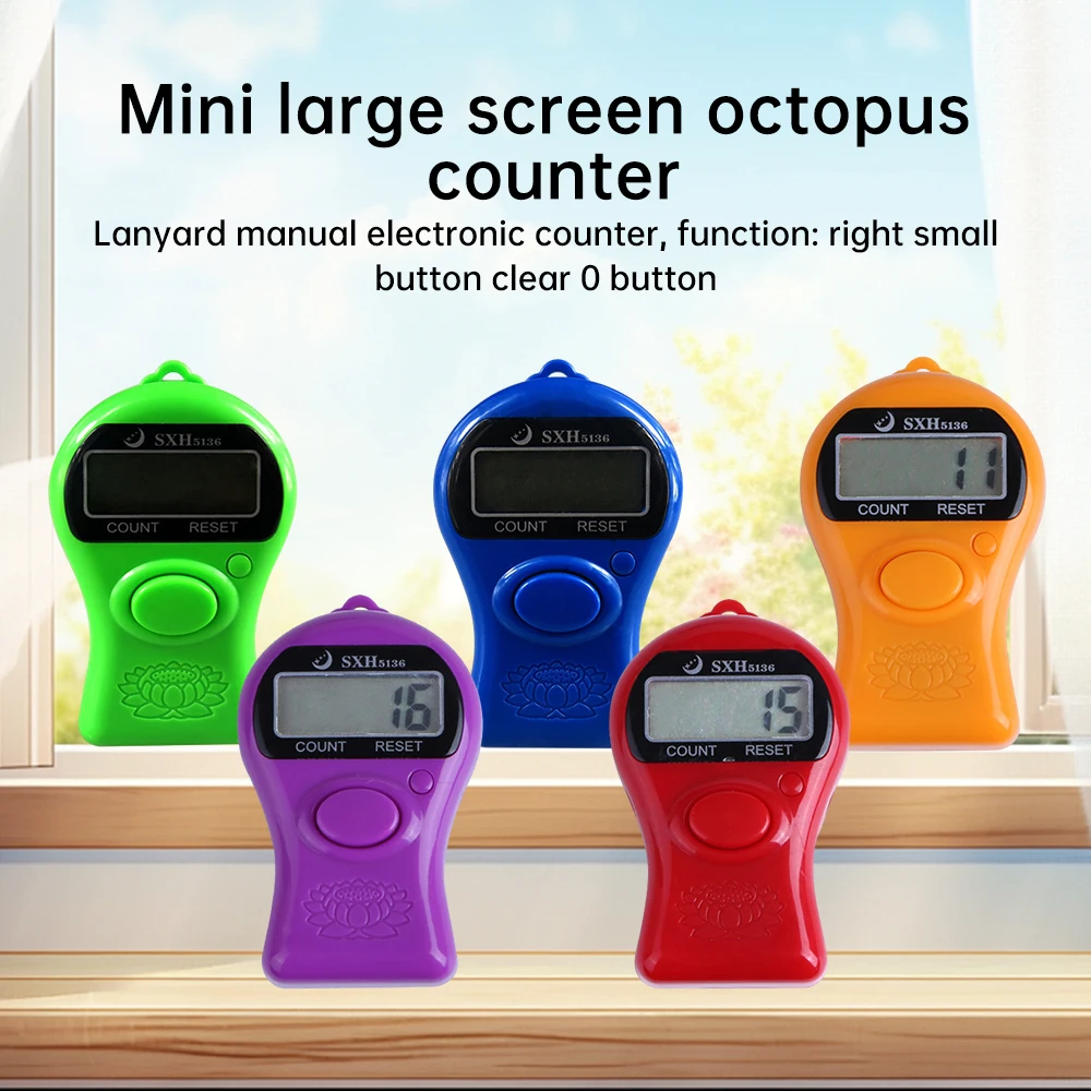 Portable Mini Digital Counter Stitch Marker 0-99999 Keychain Finger Counter For Sewing Knitting Weave Tool