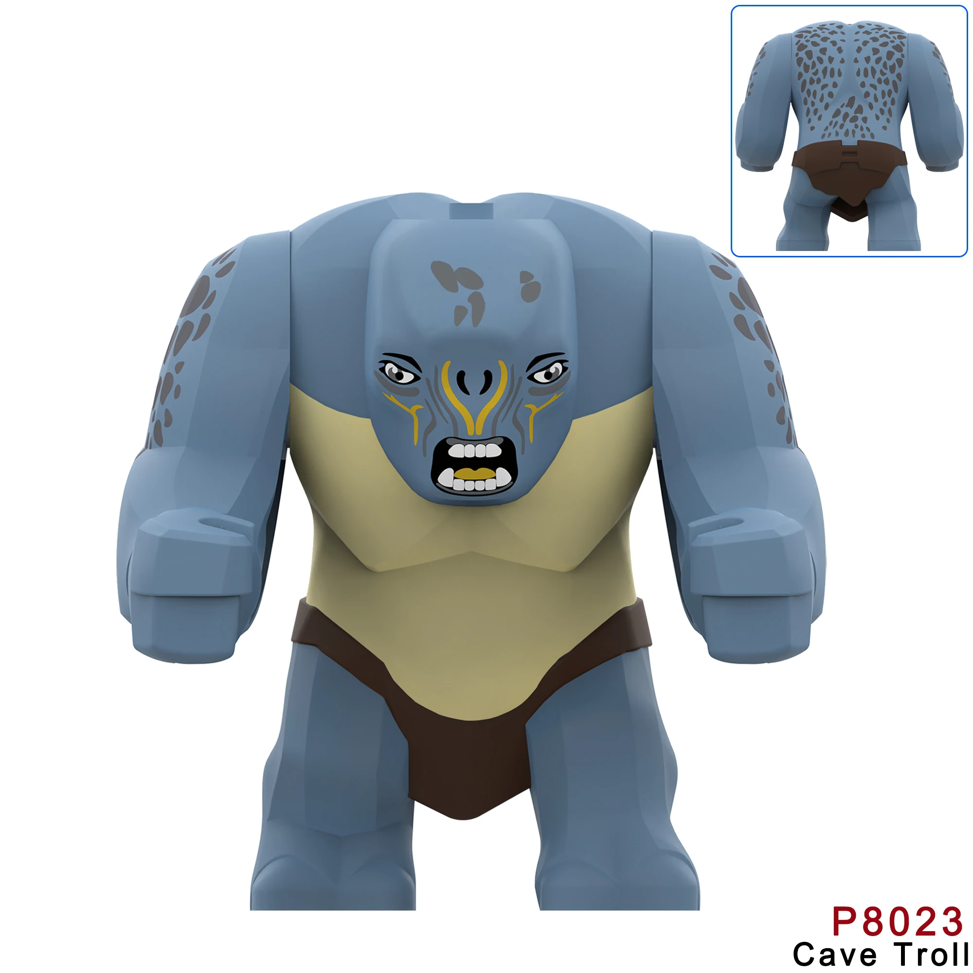 DIY LOTR Mittelalterliche Armee Troll Baustein-Set mit Rostiger Rüstung und Vielfältigen Zubehörteilen, Große Bewegliche Ziegelstein-Figur
