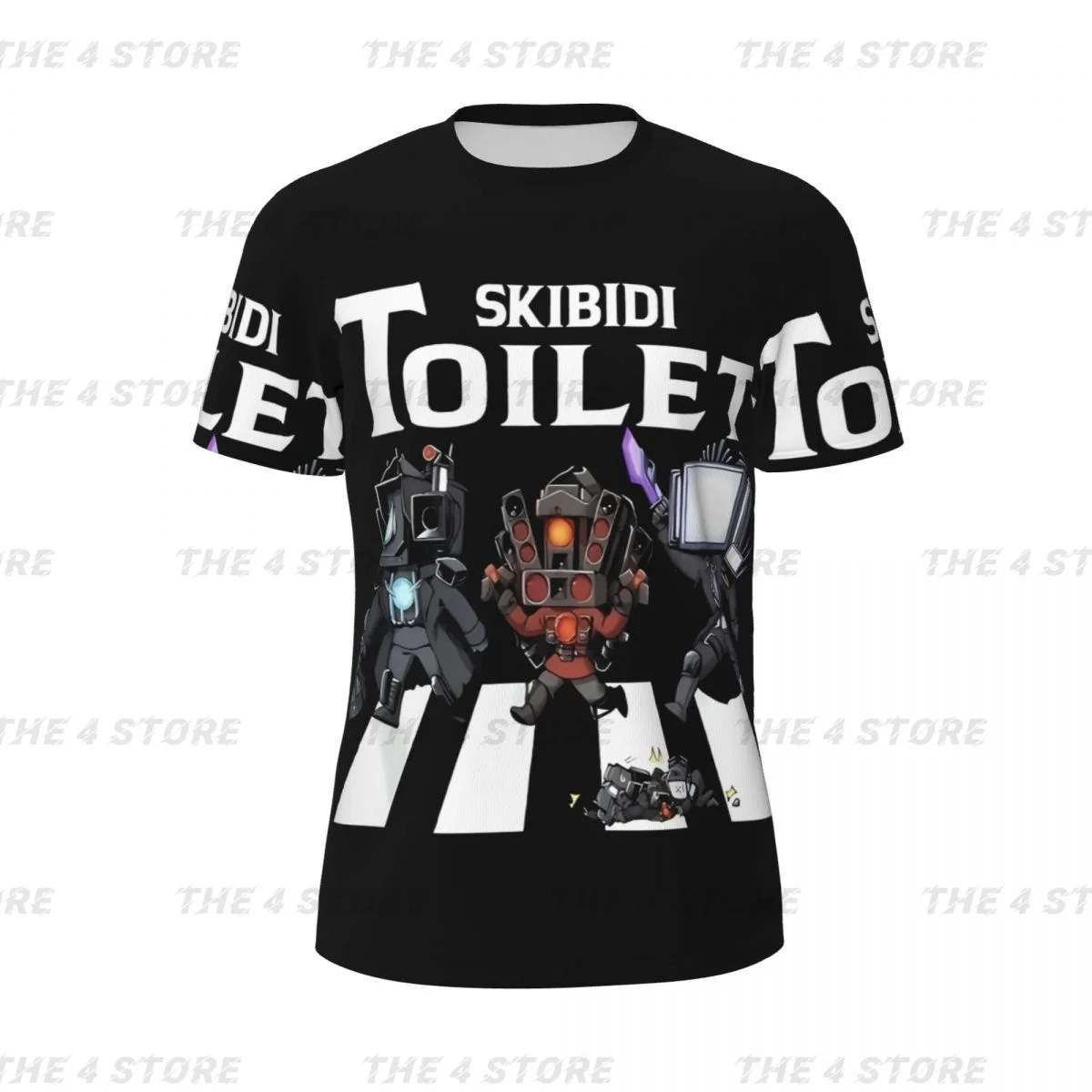 

Skibidi Toilte polyester printed T-shirt,Retro Top Men's Round Neck Clothing Tees