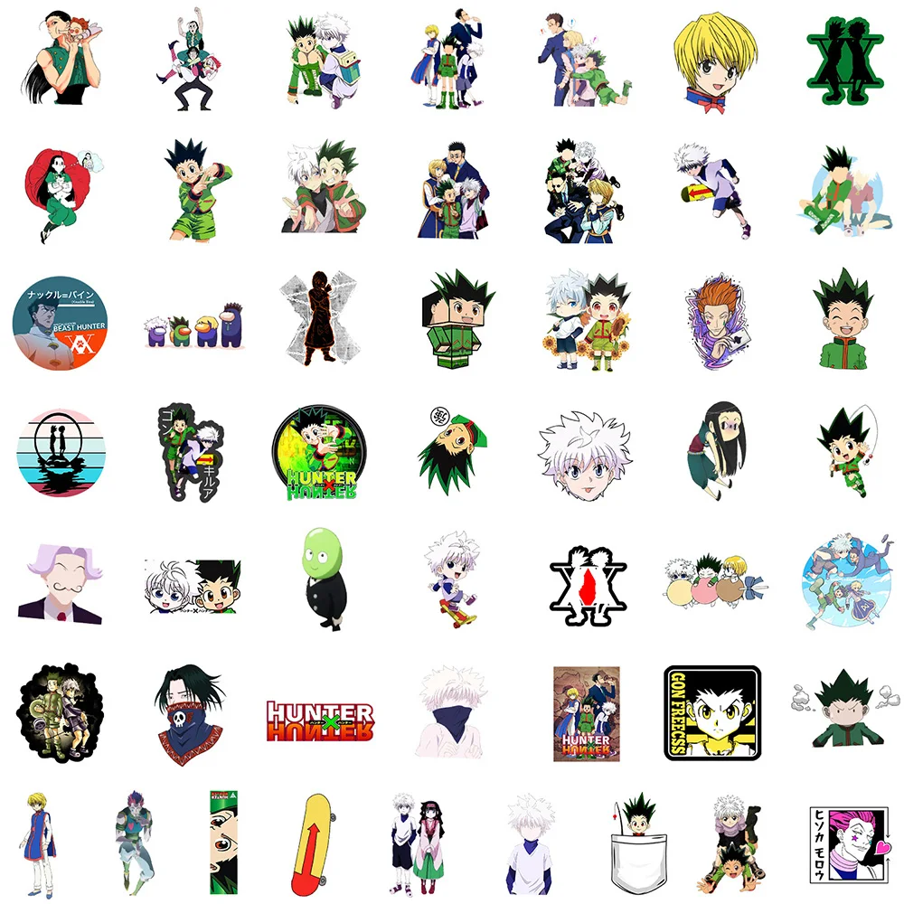 10/30/50/100PCS Hunter X Hunter Anime Stickers Toys Waterproof DIY Laptop Skateboard Motorcycle Cool Cartoon Sticker Packs