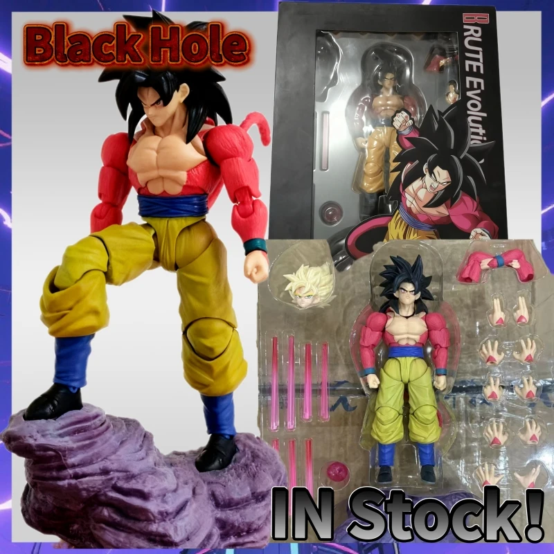 

New Black Hole Dragon Ball Z Anime Figure SHF Super Saiyan 4 GT SSJ4 Untamed Power Son Goku Action Figure Model Statue Toy Gift