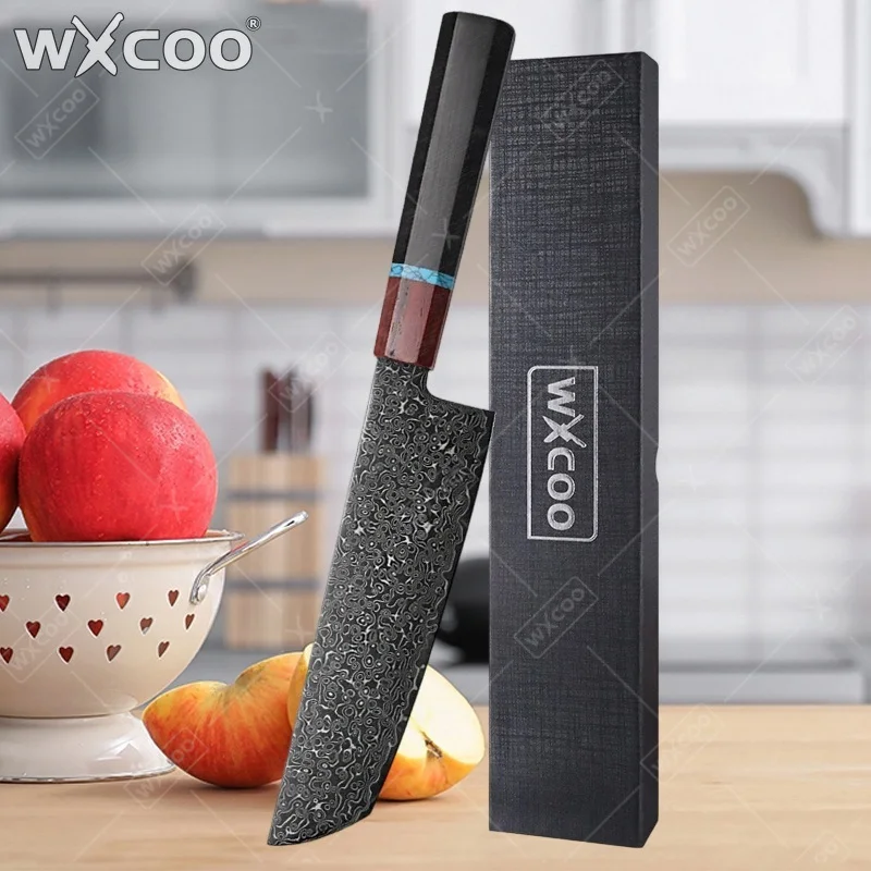 

WXCOO Damascus Steel Japanese Chef Knife Hand Forged Kitchen Knives Vegetable Meat Slicing Sashimi Utility Cooking Utensils