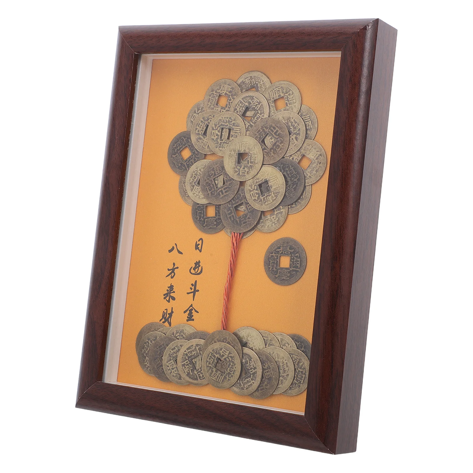 

Money Tree Bonsai Feng Shui Coins Chinese New Year Decoration Golden Fake Tree With Photo Frame Pot - Wealth Statue For Home