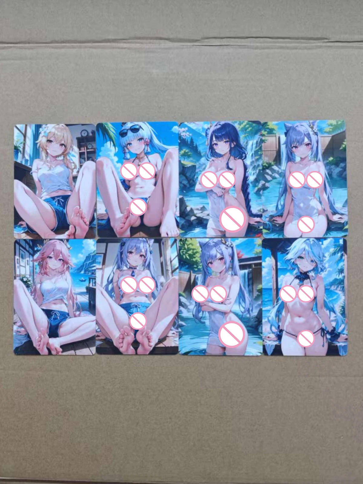 Double Side 8PCS/Set Sexy Cards Genshin Impact NSFW Cards Firefly Keqing Raiden Shogun 18+ Game Collection Card