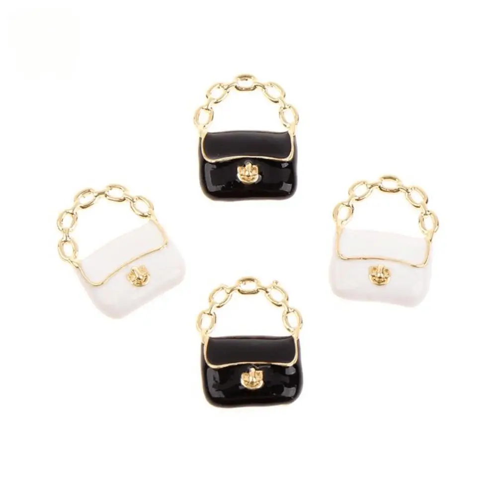 

DIY Toy Dollhouse Miniature Metal Handbag Fashion Black/White Doll Miniature Bag Decoration Cute Dollhouse Mini Metal Chain Bag
