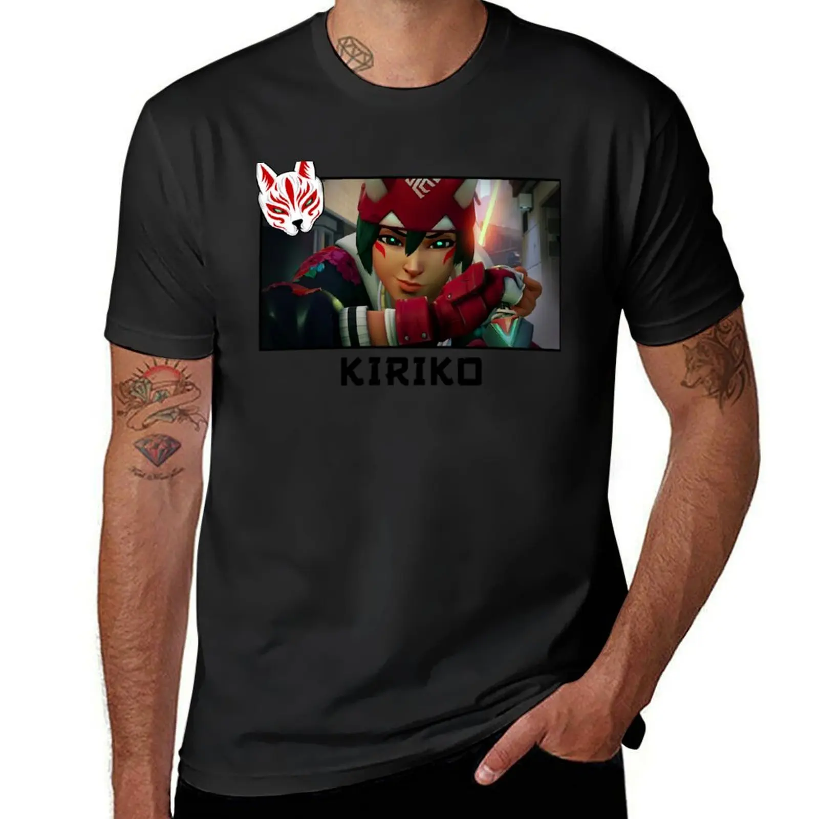 Kiriko Mask T-Shirt anime anime clothes customizeds blanks plain black t shirts men