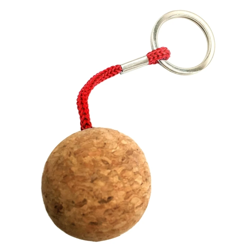 Floating Cork Ball Keyrings, 35mm Float Key Rings Lightweight Key Float Keychain