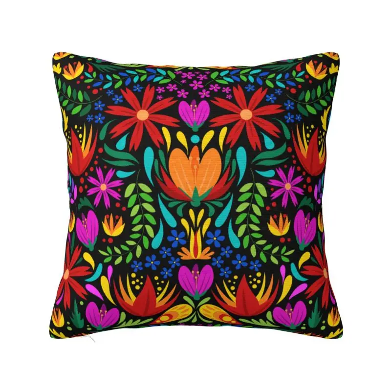 Colourful Floral Mexican Flowers Throw Pillow Case Home Decor Sofa Chair Cushion Cover Polyester Cozy Pillowcase Dakimakura