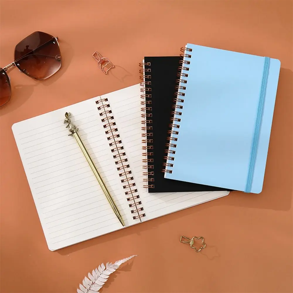 B6 Strap Design Coil Notebook Thicken Spiral Binding Diary Book Simple Memo Pad Students Writing Book For School Office
