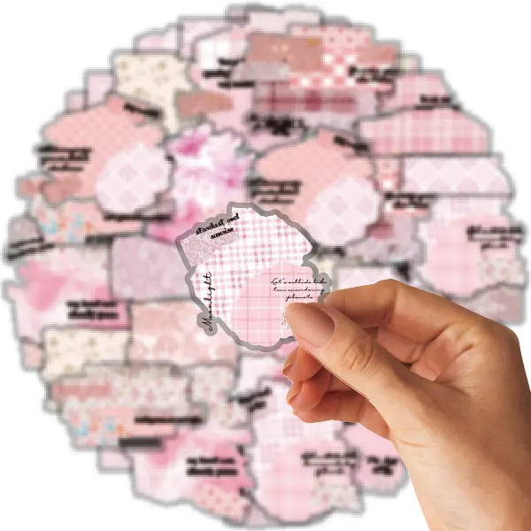 40 قطعة من ملصقات أنماط اللطيفة الوردية لأجهزة الكمبيوتر المحمولة، وسجلات القصاصات، وحافظات الهواتف، والألبومات، وأجهزة الكمبيوتر المحمولة، والمشروعات الفنية التي تصنعها بنفسك، وملصقات القرطاسية