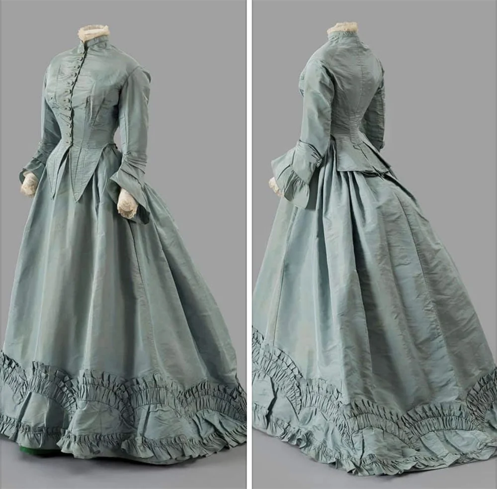 

1860s Victorian Afternoon Dress Edwardian Duchess Ball Gown Masquerade Dresses Medieval Civil War Retro Walking Dress Costume