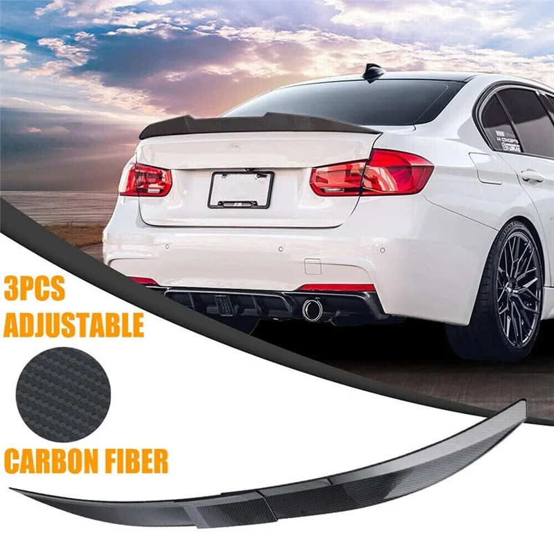 Universal Car Spoiler, Adjustable Rear Trunk Spoiler Lip Roof Tail Wing Accessories, Carbon