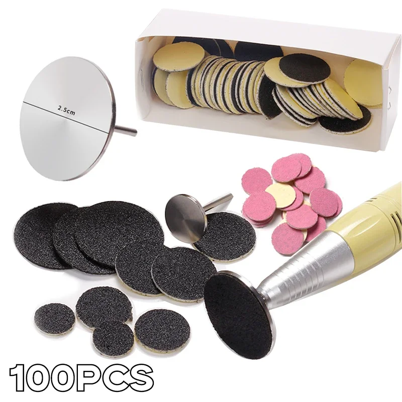 25mm Professional Replaceable Sanding Paper Pedicure Disc Foot Dead Skin Cuticle Callus Removal Foot Rasp Files Sandpaper Tool