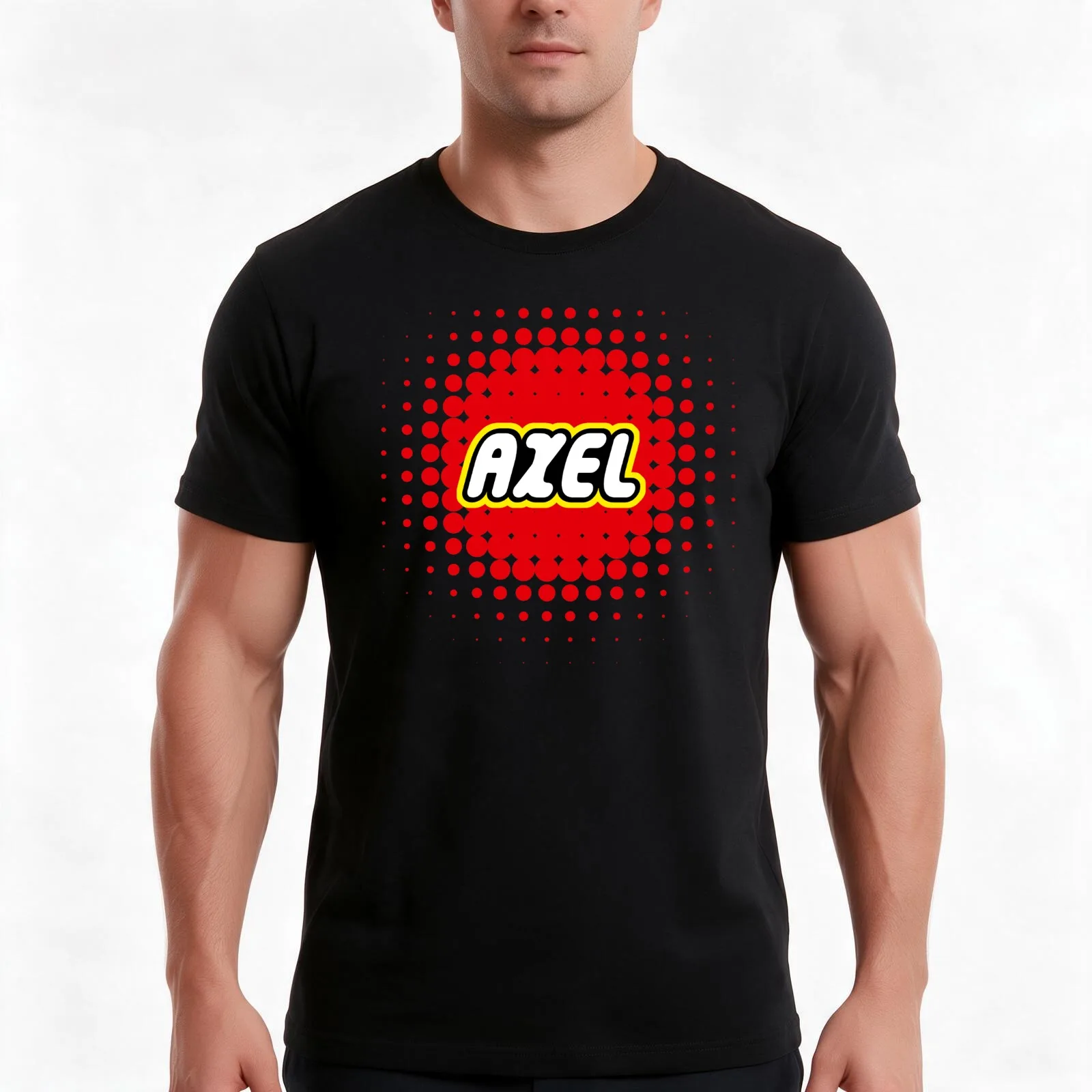 Axel Trending Bricks personalize T-Shirt, Summer Casual Cotton Tee, Oversized Streetwear Tops, Vintage Graphic Print