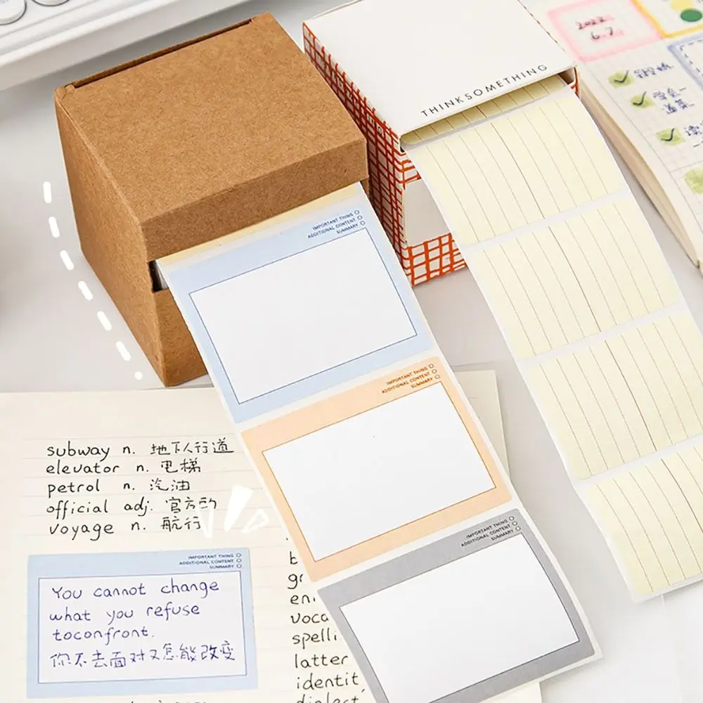 100/250Pcs/Set Portable Pull-out Design Sticky Note Full Adhesive Stationery Labels Stickers DIY Multifunctional Memo Pad