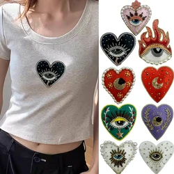 Fatti a mano con perline Love Eyes Moon ricamo adesivi in tessuto abbigliamento fai da te scarpe cappelli borsa decorazione Patch Stickers