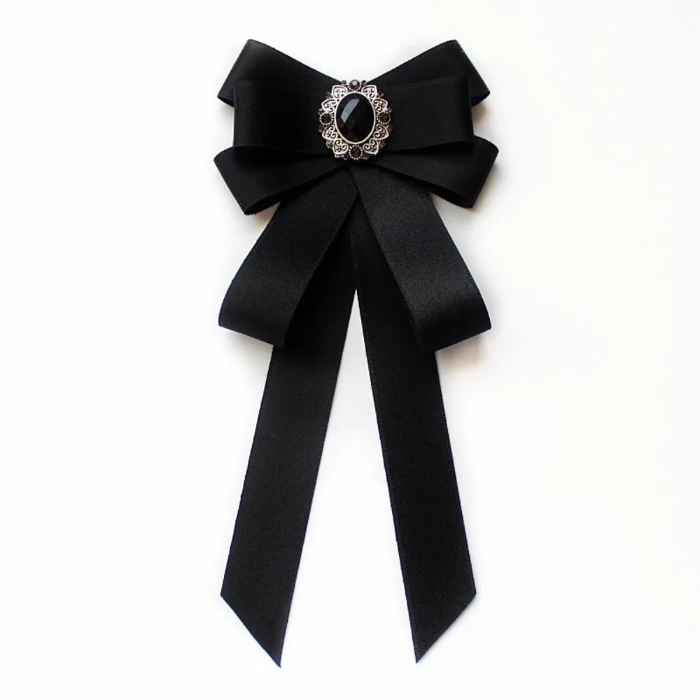 Fashion Ribbon Butterfly Knot Tie Alloy Rhinestone Decoration Rhinestone Bow Tie Adjustable Diamond Bowtie College