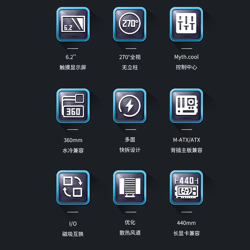 Valkyrie VK White Sea View Room 6 Refrigerado por agua Pantalla táctil de 6, pulgadas Computadora de escritorio M-ATX Chasis