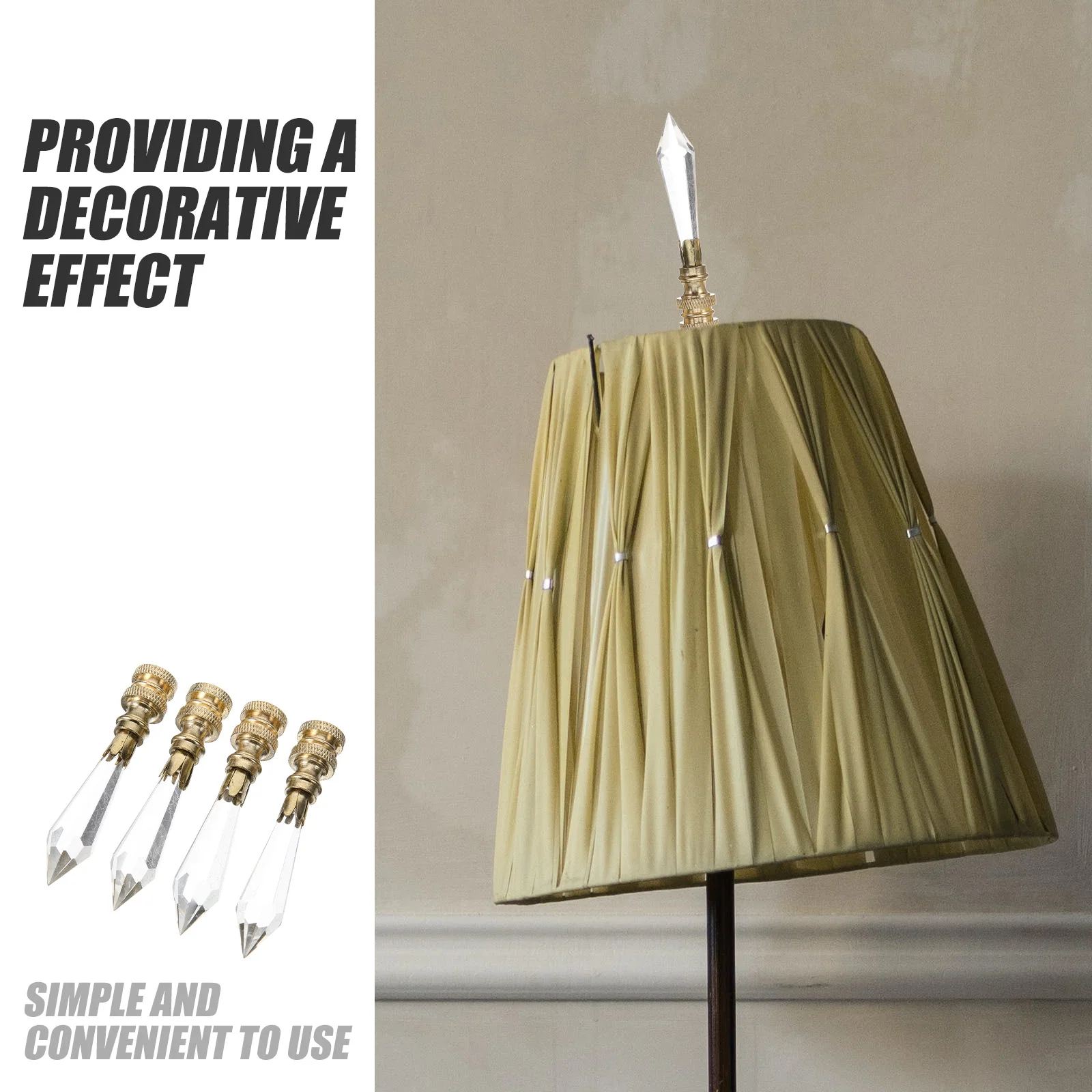 

4Pcs Lamp Finials Decorative Glass Knobs Table Lamp Caps for Floor and Table Lamps Light Accessories Finials for Lamps