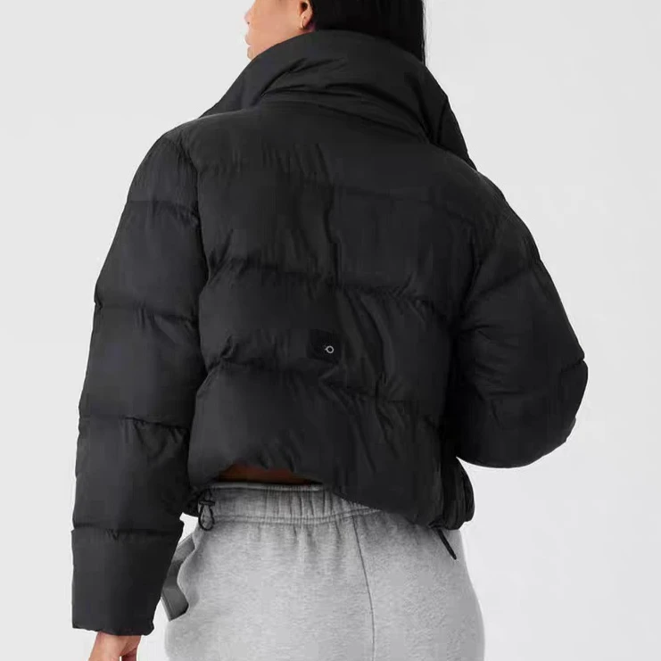 Sport Bladerdeeg Parka's Dames Winter Klassiek Dikker Warm Katoen gewatteerde jas Opstaande kraag Losse katoenen puffer Korte jas Buiten