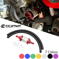 8mm CNC Motorcycle Glass Gas Fuel Oil Filter Fuel Hose For ATV Kawasaki KTM Honda Suzuki Yamaha Motocross Etc Universal