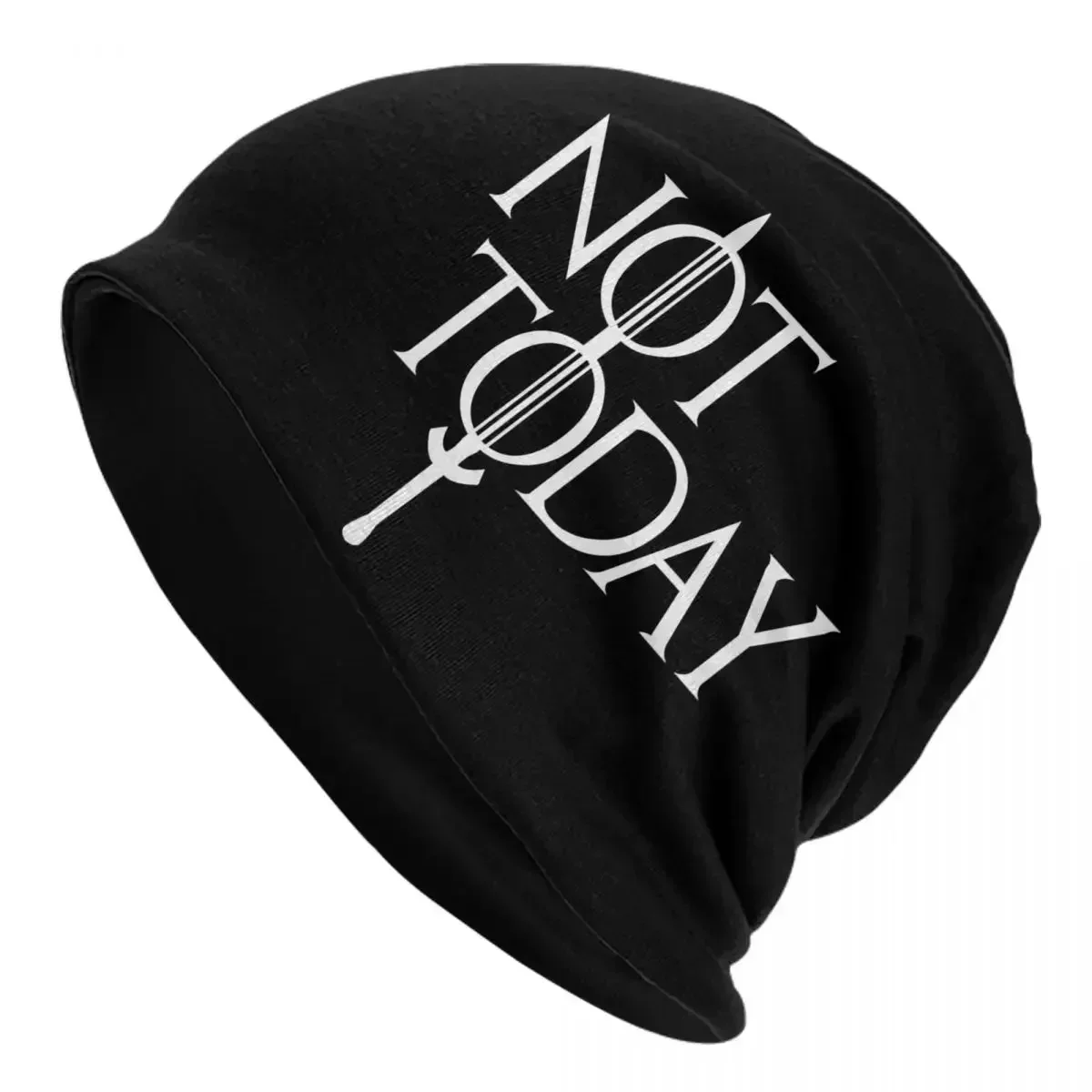 Arya Stark Wolf Not Today Got Warm Knitted Cap Fashion Bonnet Hat Autumn Winter Outdoor Beanies Hats for Unisex Adult