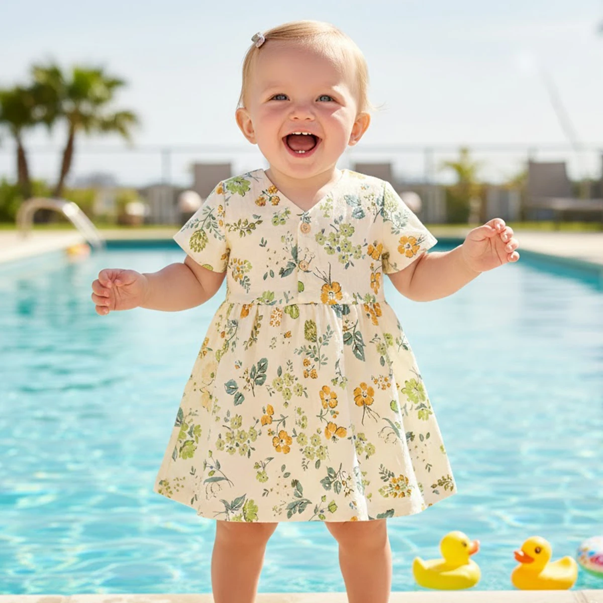 Sanlutoz Soft Baby Dress Casual Children Girls Flower Dress Summer Print