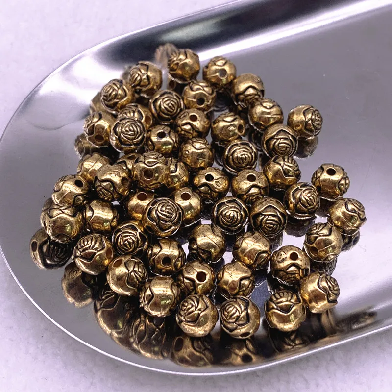 6mm 8mm Flower Ball ABS Beads Gold/Silver Plated Spacer Beads For Jewelry Making DIY Charms Bracelet